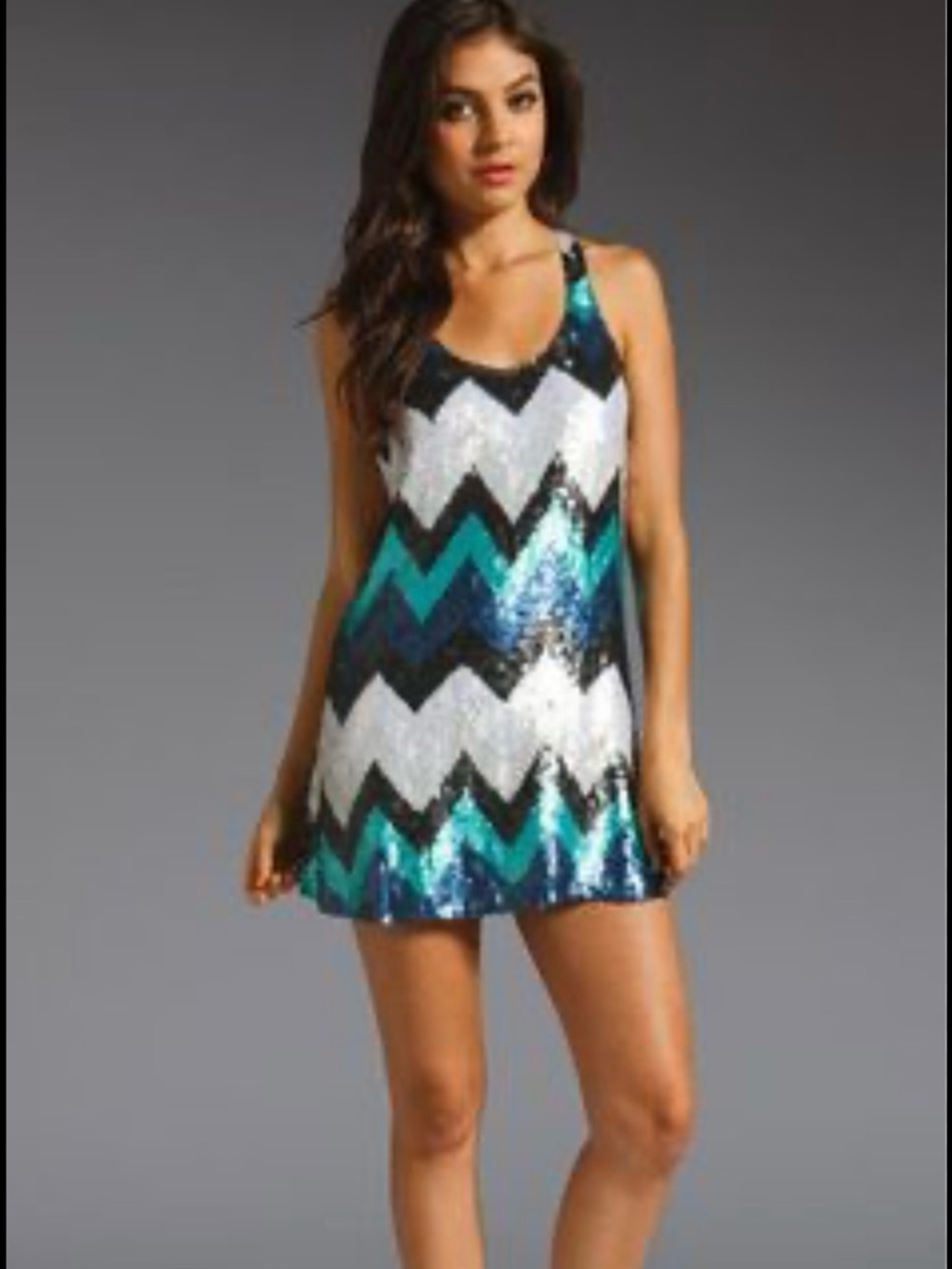 NWT Parker Sequin Zig Zag Dress in Cobalt. Size XS.